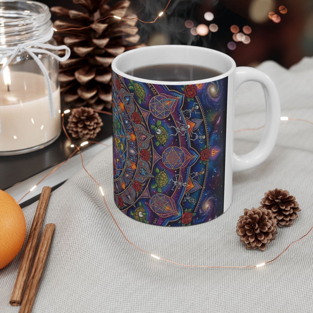 Grateful Dead Skull Mug | Ceramic Coffee Tea Cup 11oz 15oz, gift for deadhead, gift for him, her, friend