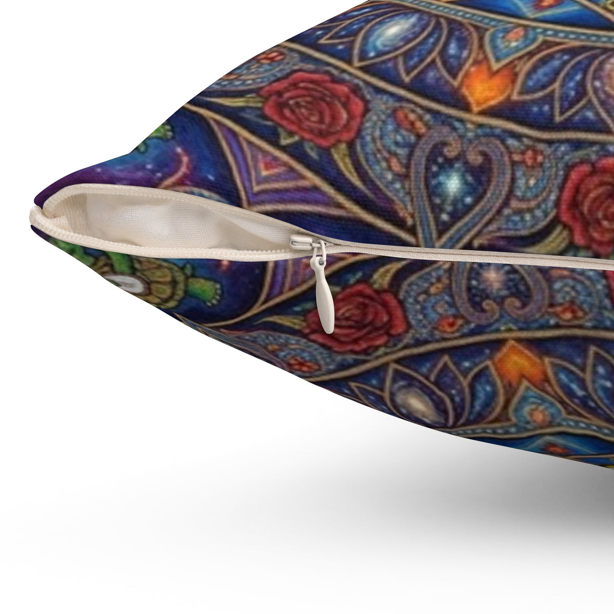 Psychedelic Mandala Grateful Dead  Pillow | Colorful Grateful Dead Inspired Throw Pillow, gift for a deadhead, pillow for a patio, living room, bedroom, office, hammock, swing