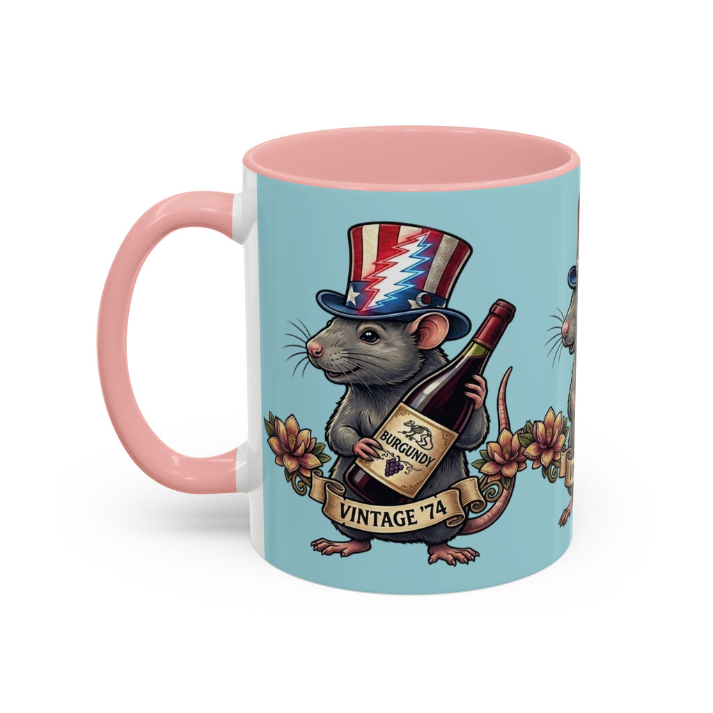 Grateful Dead Wharf rat  Accent Coffee Mug | Vintage '74 , gift for a deadhead dad, mom, friend, brother
