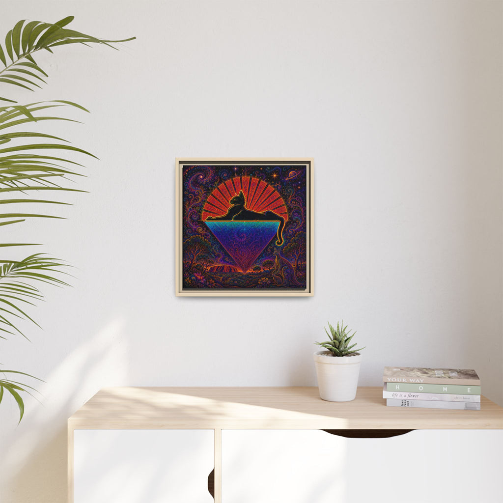 Cats down under the stars Mystic Cat Silhouette Canvas