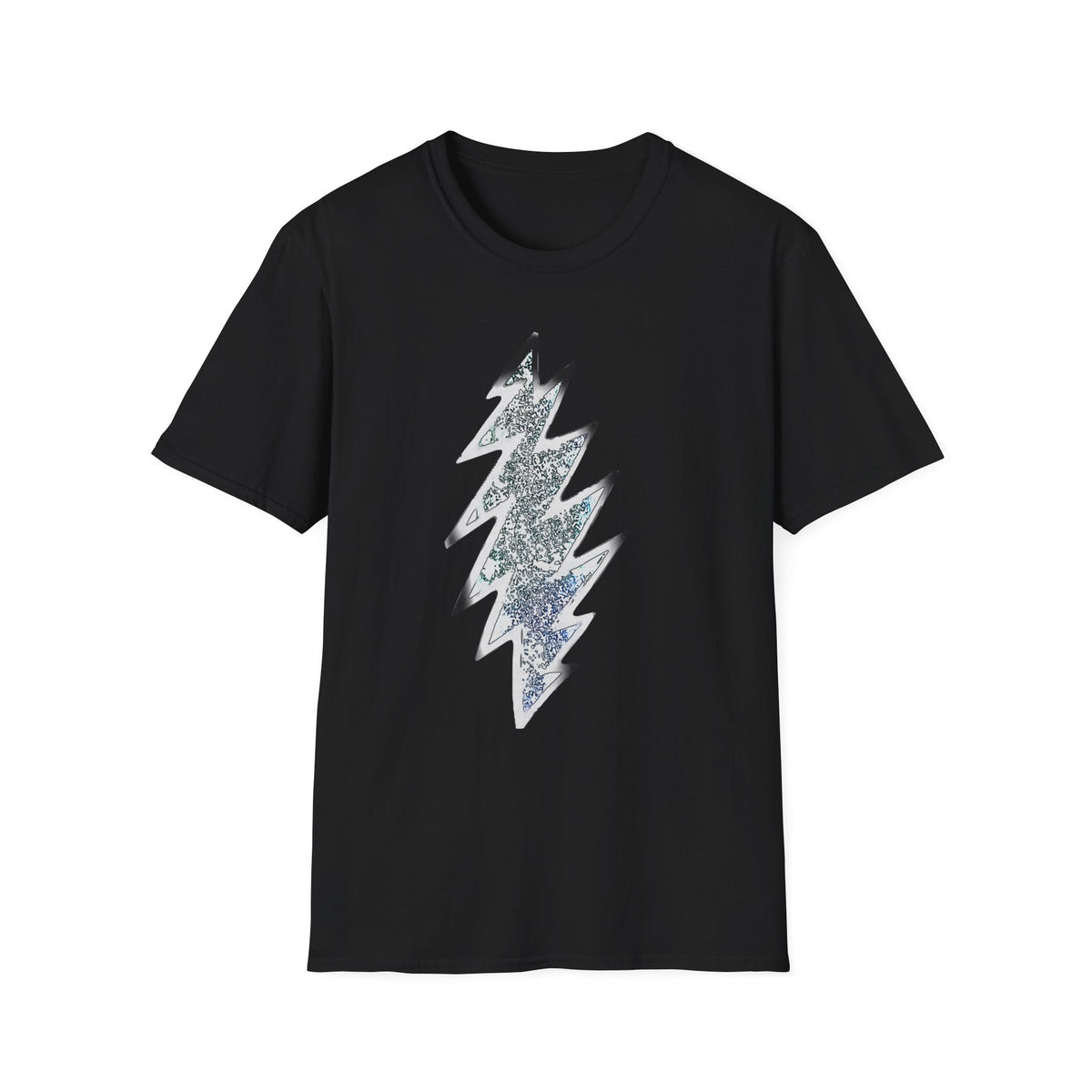 Lightning Bolt Graphic Tee, Unisex Softstyle T-Shirt, Casual Wear, Music Festival Shirt, Summer Vibes, Gift for Him/Her