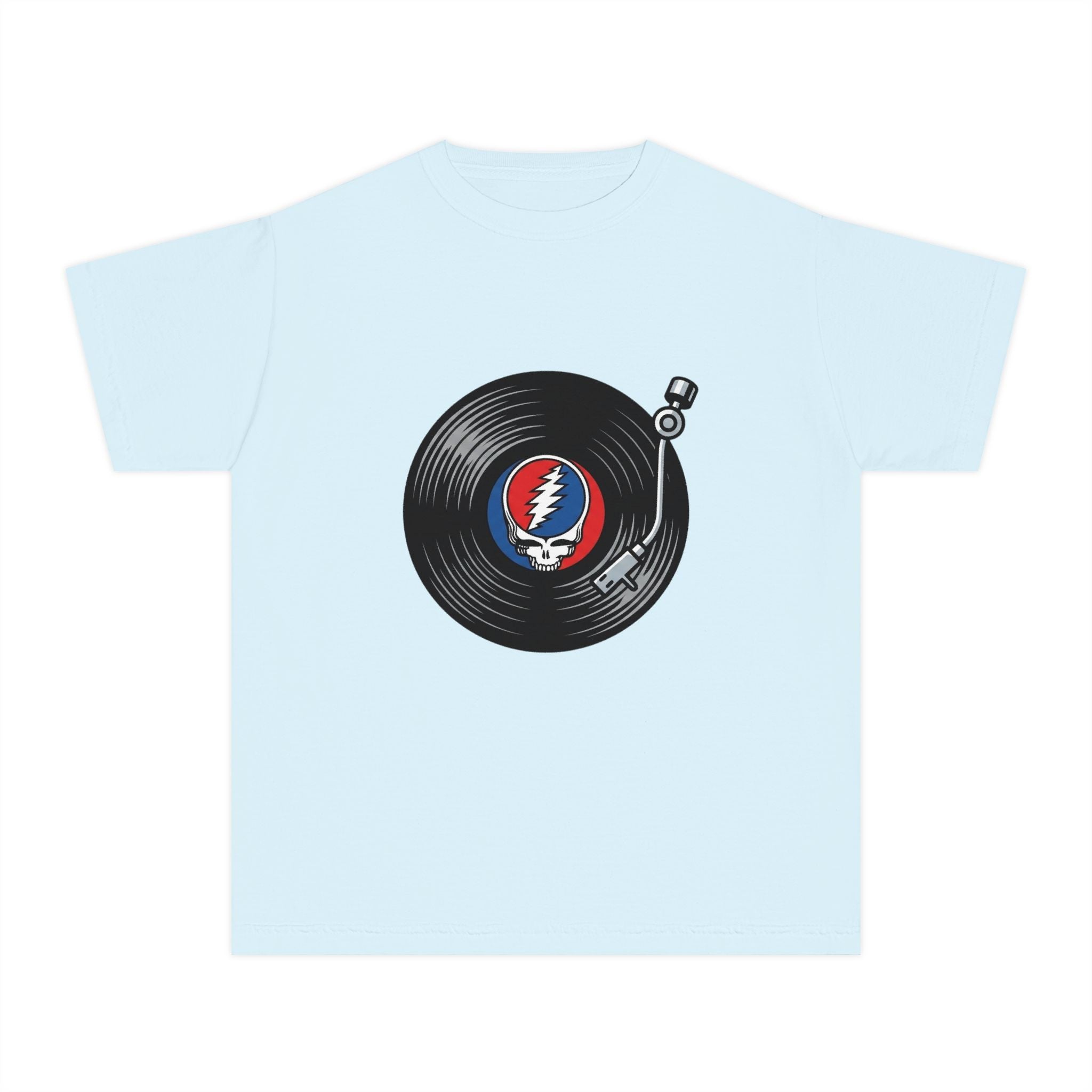 Youth Tee — Retro Vinyl Record Grateful Dead Skull Logo Shirt