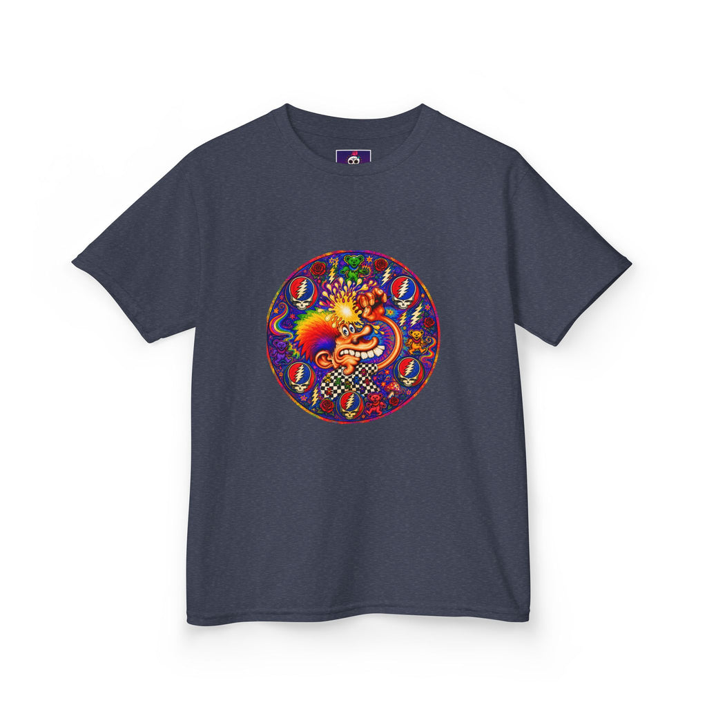 Psychedelic Grateful dead ice cream manKids T-Shirt | Colorful Mandala Circle Design