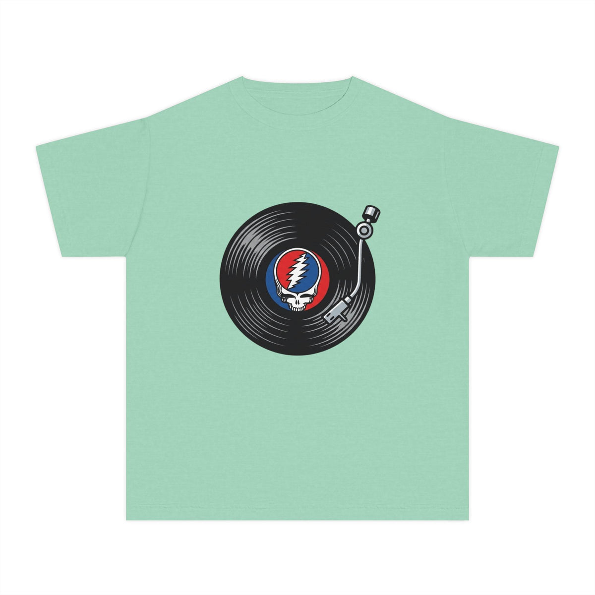 Youth Tee — Retro Vinyl Record Grateful Dead Skull Logo Shirt