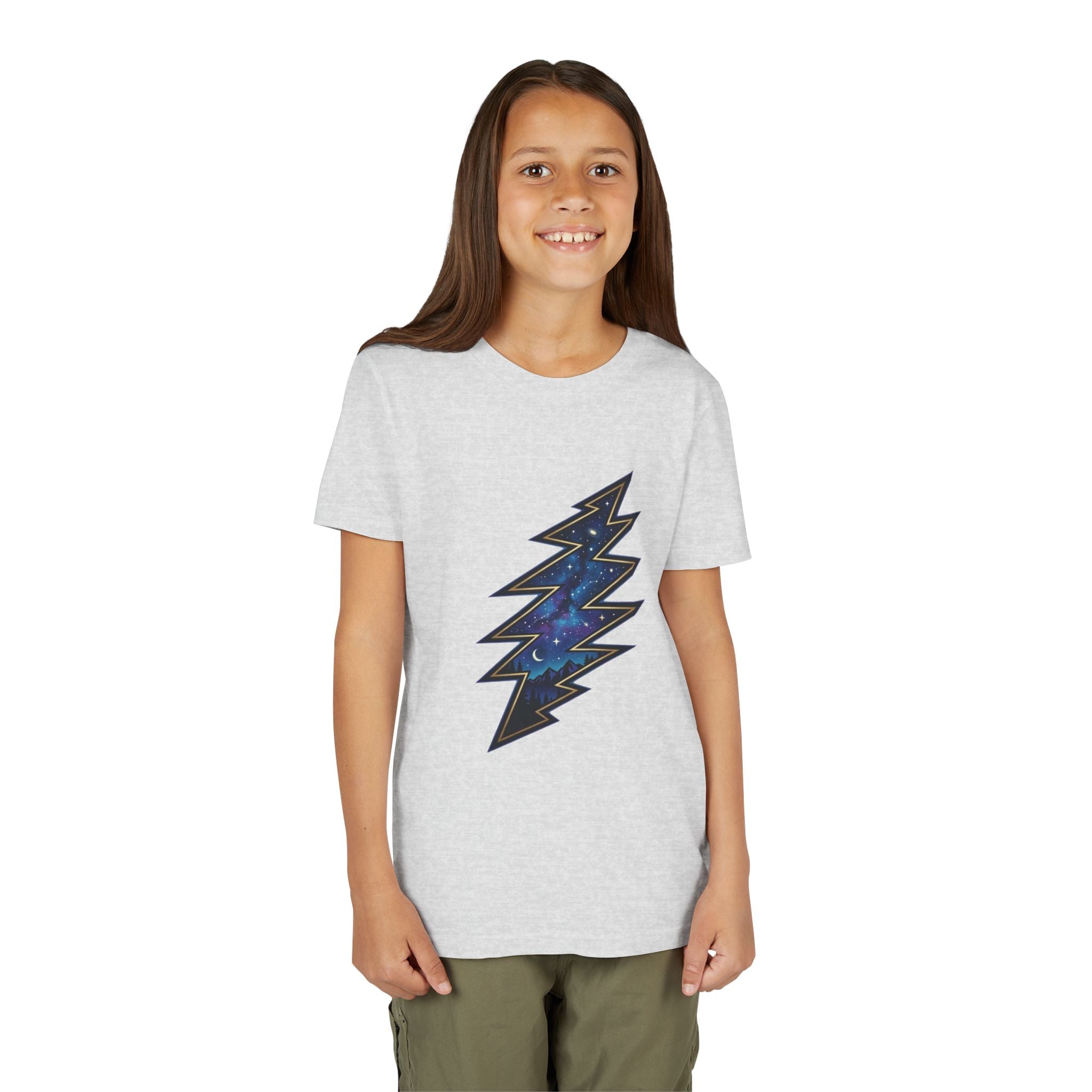 Grateful Dead Galaxy Lightning Bolt Youth Tee | Space Nebula Bolt Shirt