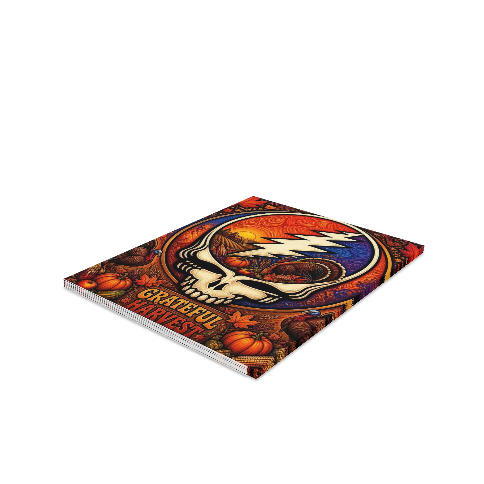 Steal Your Thanks skull pumpkin Thanksgiving Greeting Cards, Grateful Dead inspired