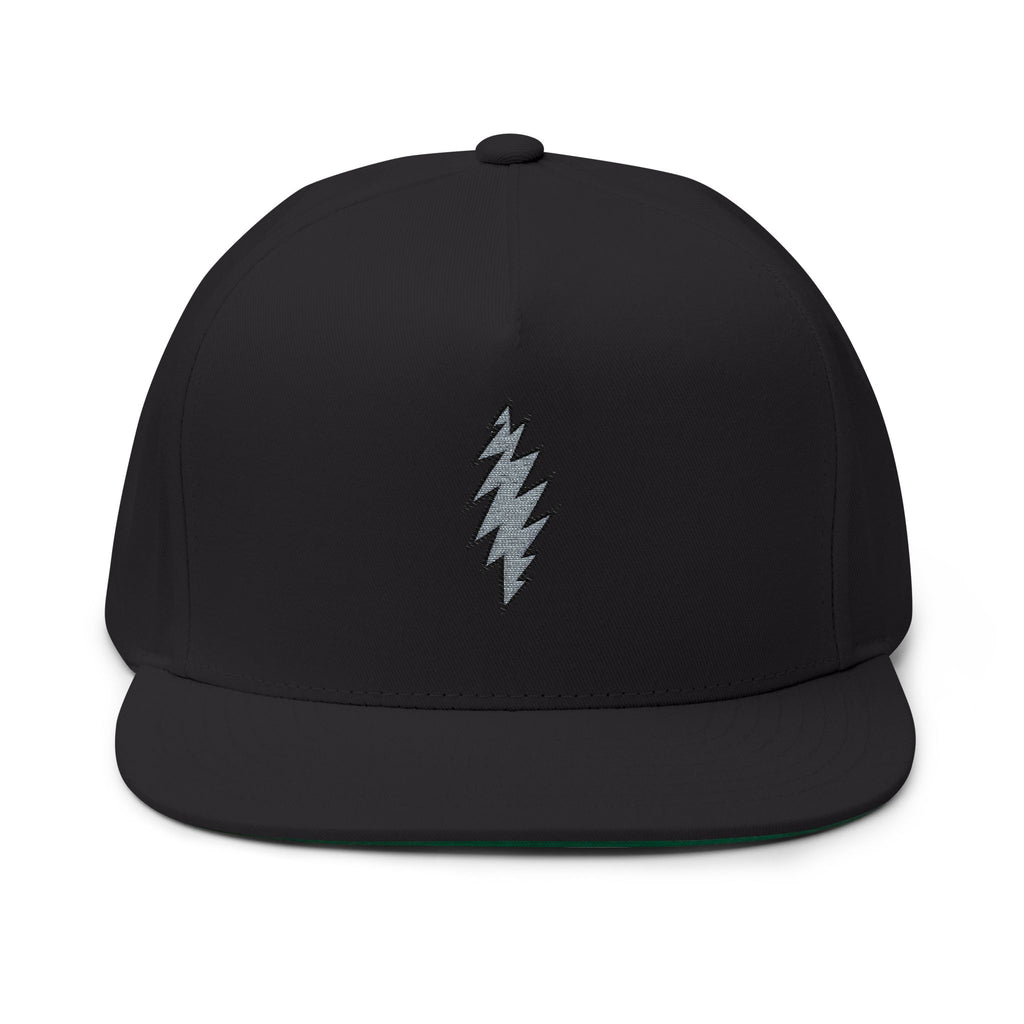 Lightning Bolt Embroidered Cap | Flat Bill Snapback Grateful Dead tour hat