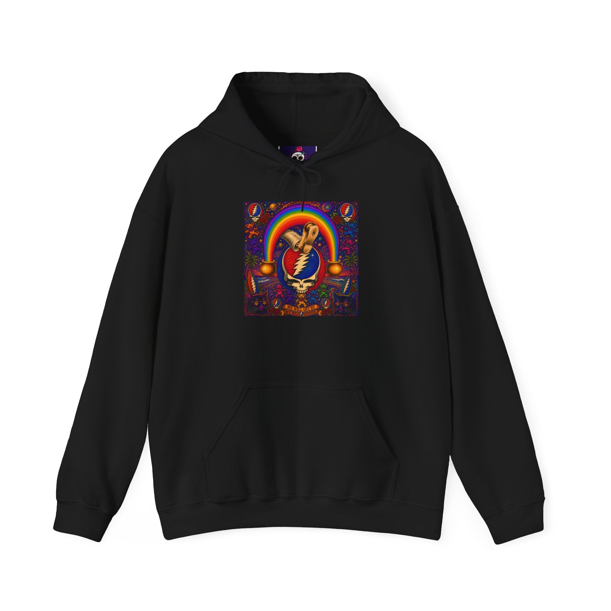 Psychedelic Grateful Dead  Hoodie | Rainbow Retro Rock Pullover