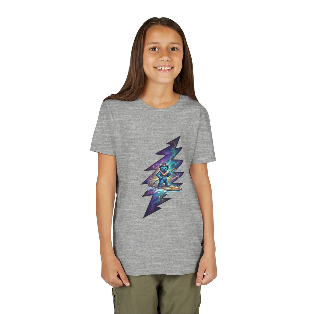 Grateful Dead Cosmic Surfing Bear Youth Tee | Lightning Bolt Space Art