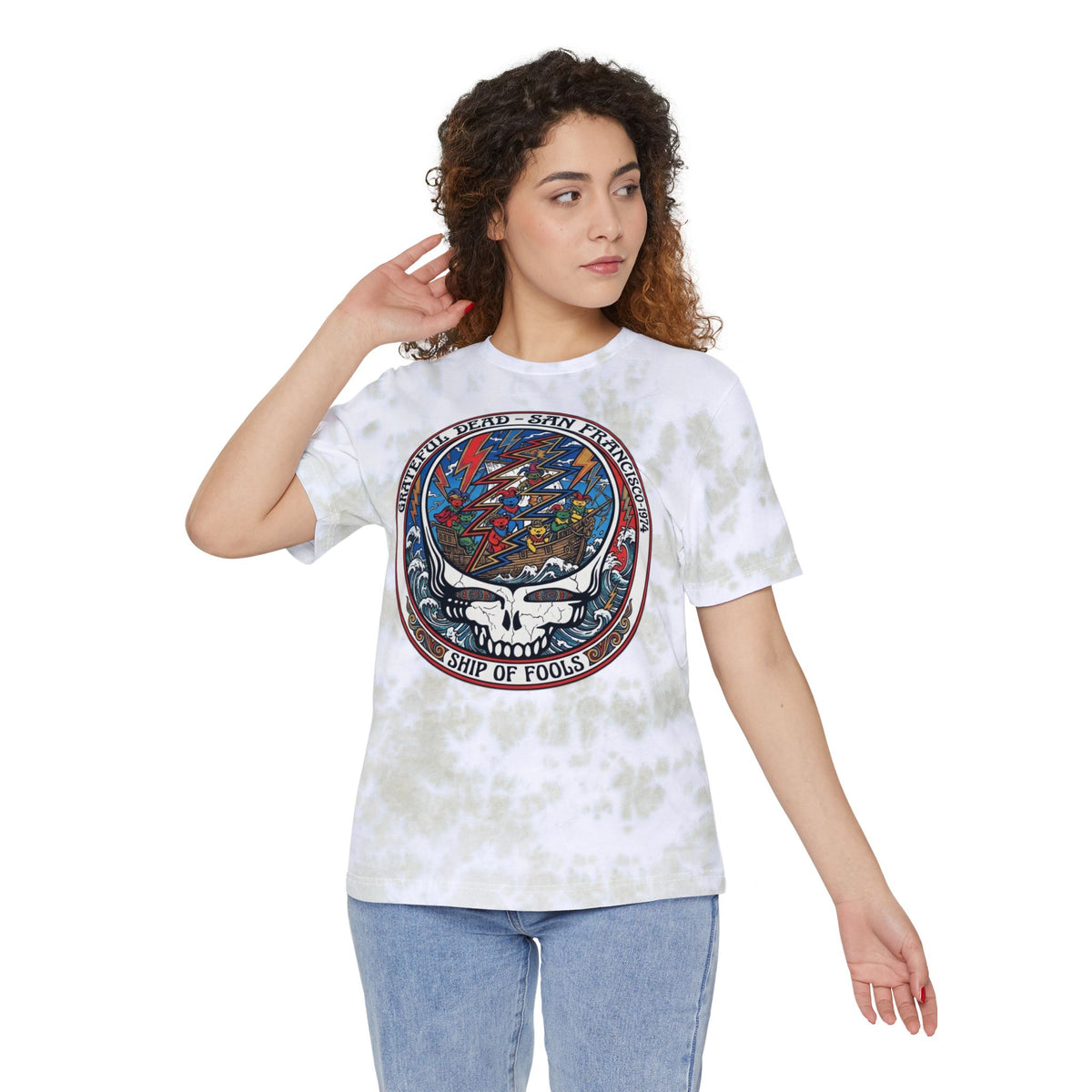 Steal Your Face Skull Grateful Dead T-Shirt | Tie Dye Band Tee, Ship of fools, Gift for a Deadhead friend, dad, mom, brother, grandpa