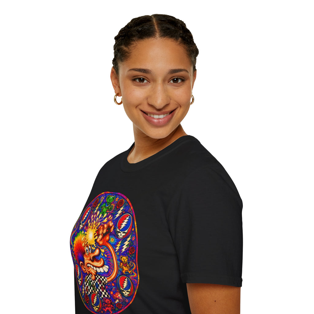 Psychedelic Grateful Dead T-Shirt | Retro Rainbow Skull Lightning