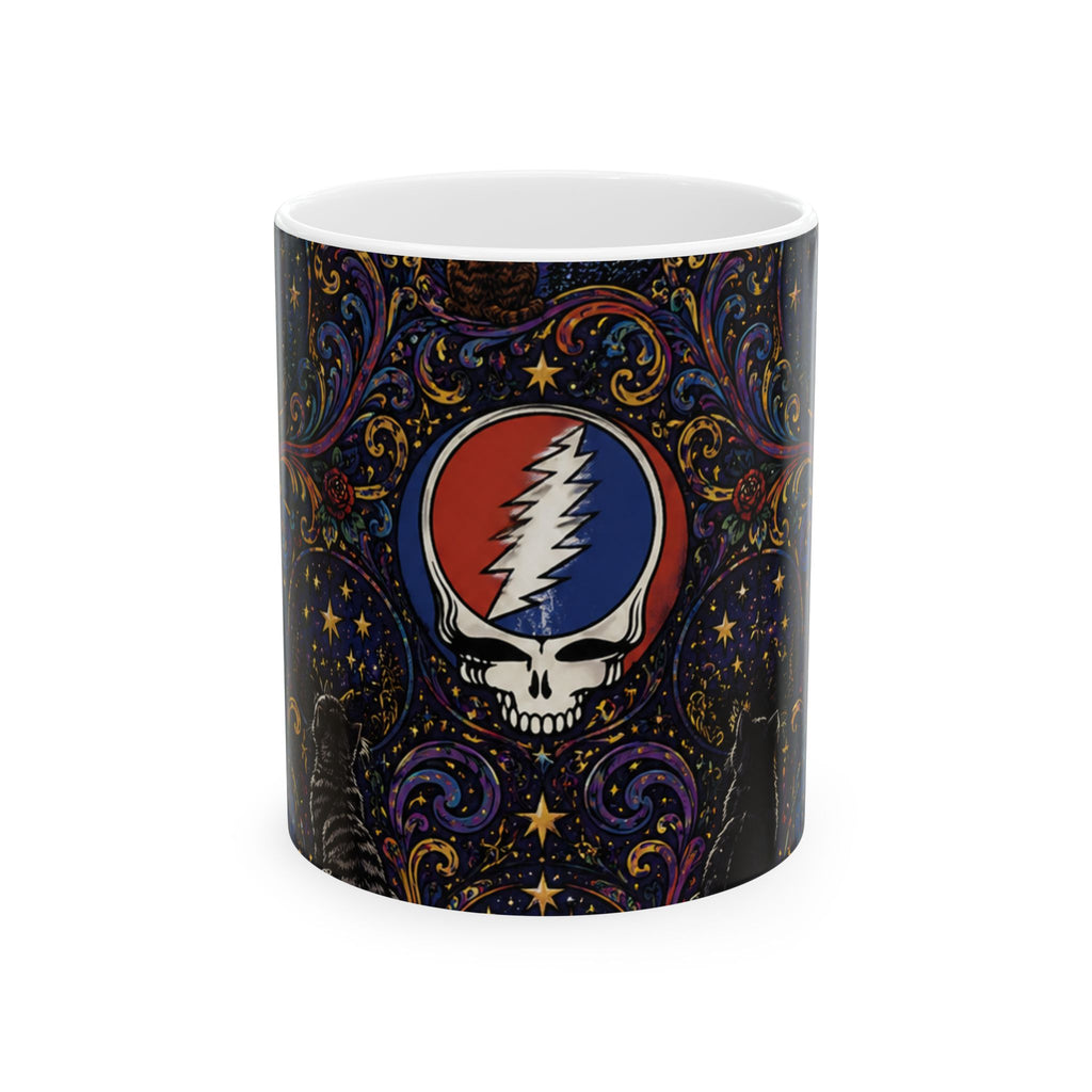 Steal Your Face Skull psychedelic pattern Mug | Ceramic coffee cup, Grateful Dead inspired, gift for a deadhead