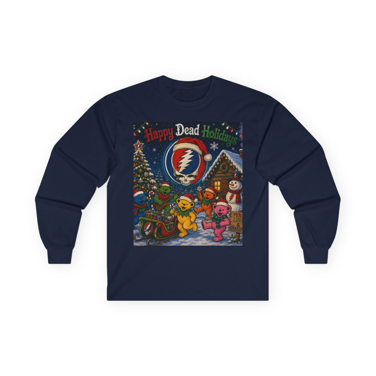Grateful Dead Holiday Bears Long Sleeve Tee | Happy Dead Holidays Christmas, gift for deadhead
