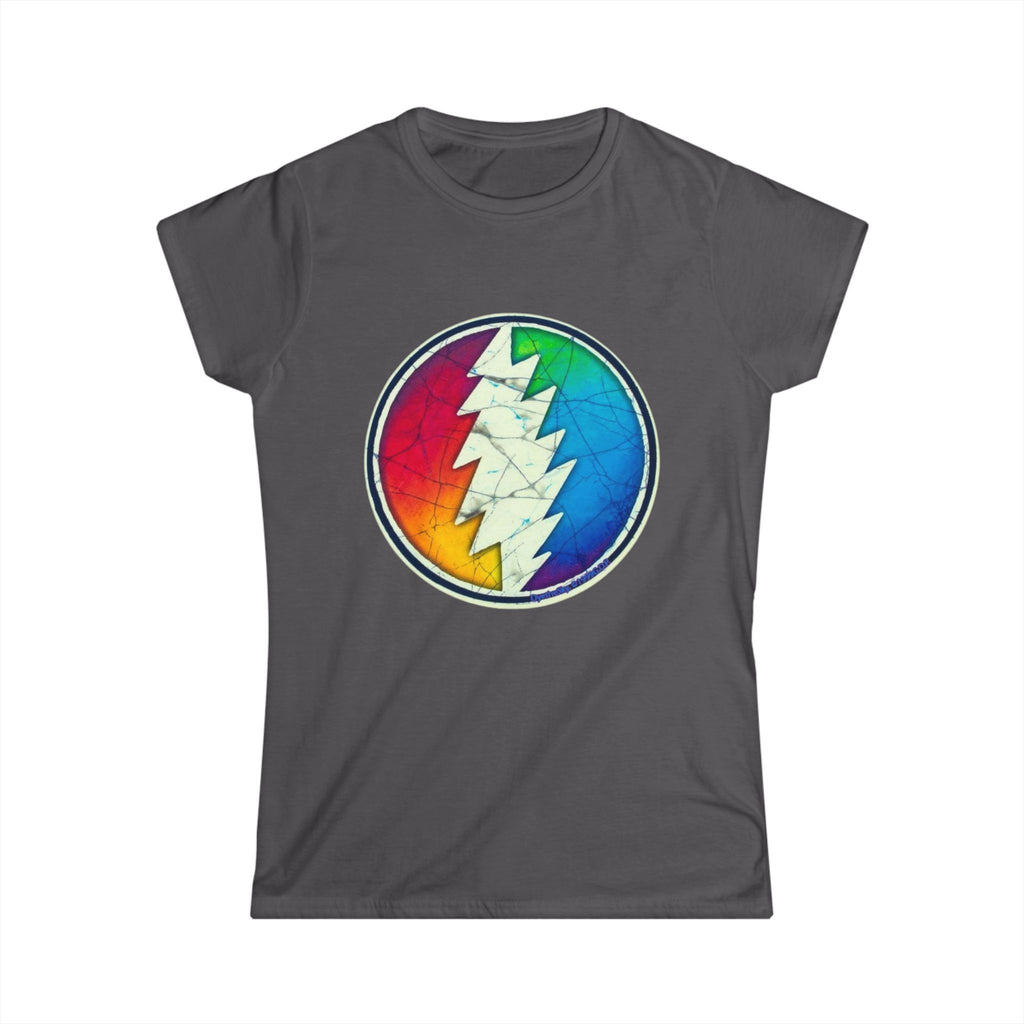 Rainbow Lightning Bolt Circle Tee | Psychedelic Grateful Dead Inspired Shirt