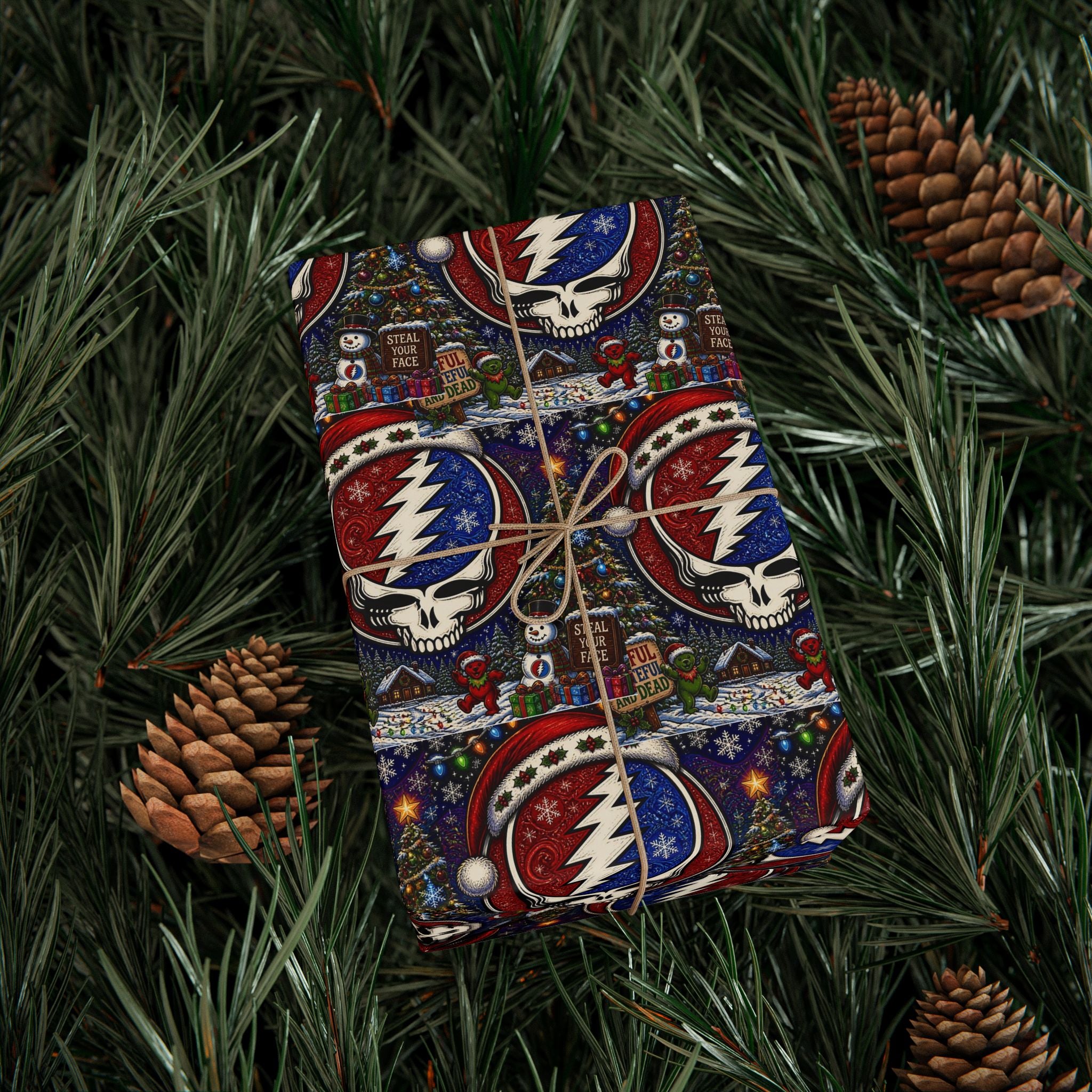 Snowman Ornament Pattern Wrapping Paper | Holiday Christmas Wrap Roll