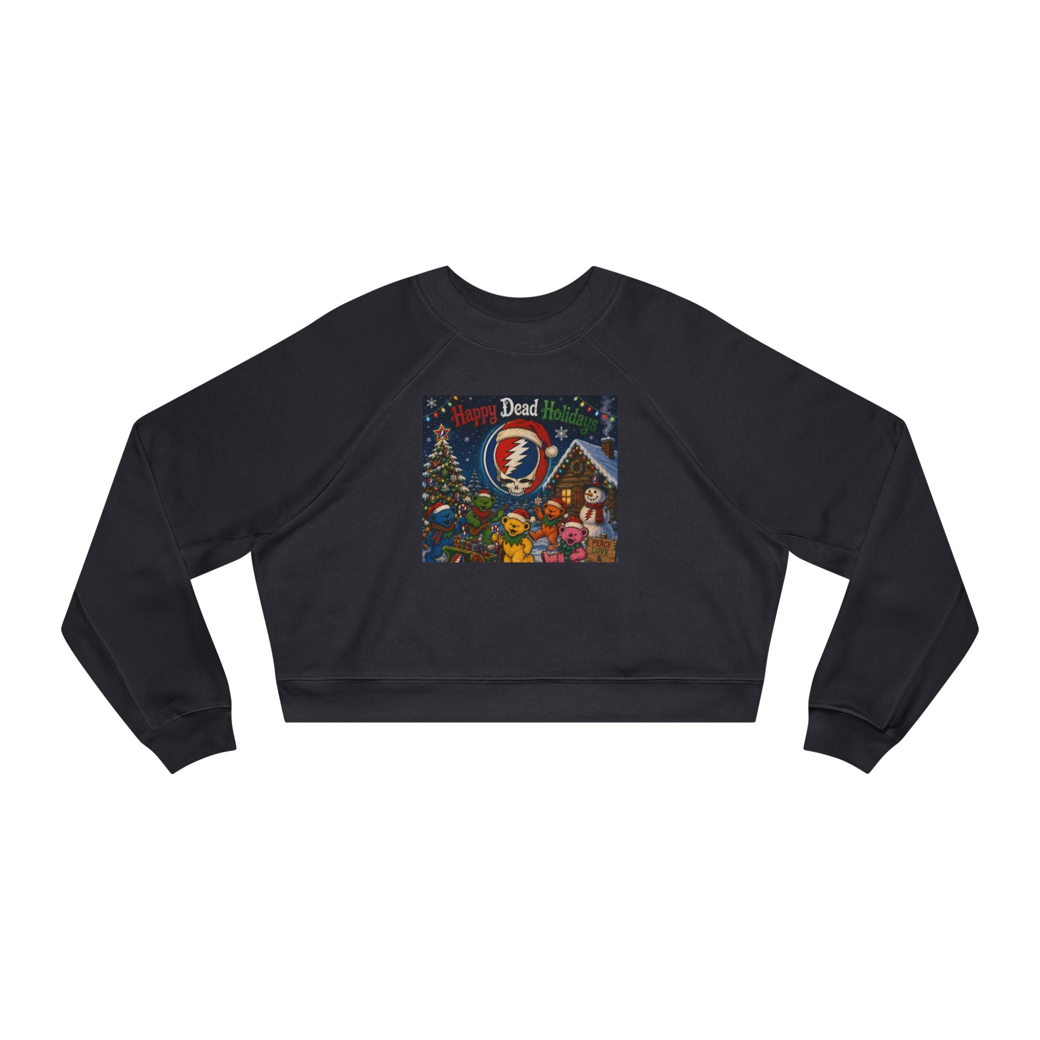 Grateful Dead Holiday Album Art Cropped Sweatshirt | Band Christmas Design, gift for deadhead, her