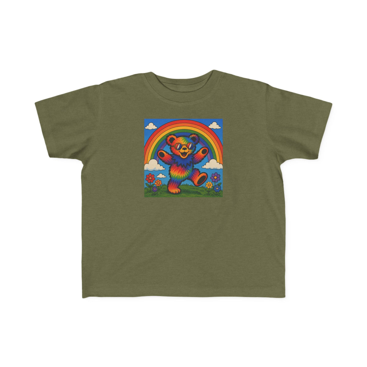 Grateful Dead Rainbow Dancing Bear Toddler Tee | Colorful Retro Grateful Dead Style