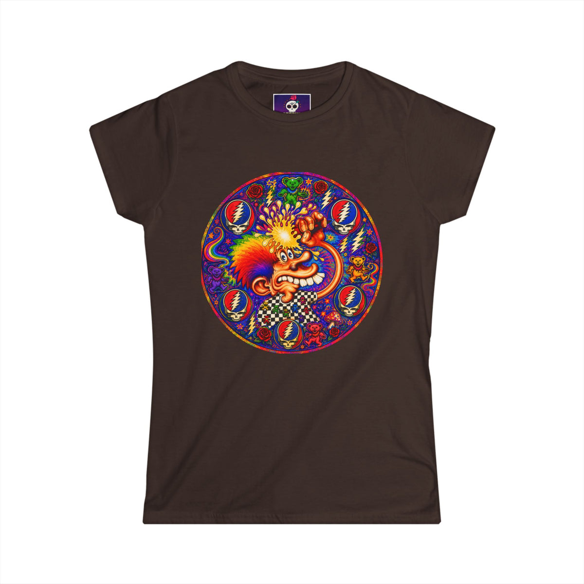 Psychedelic Grateful Dead Steal Your Face  Tee | Retro Hippie Band Art