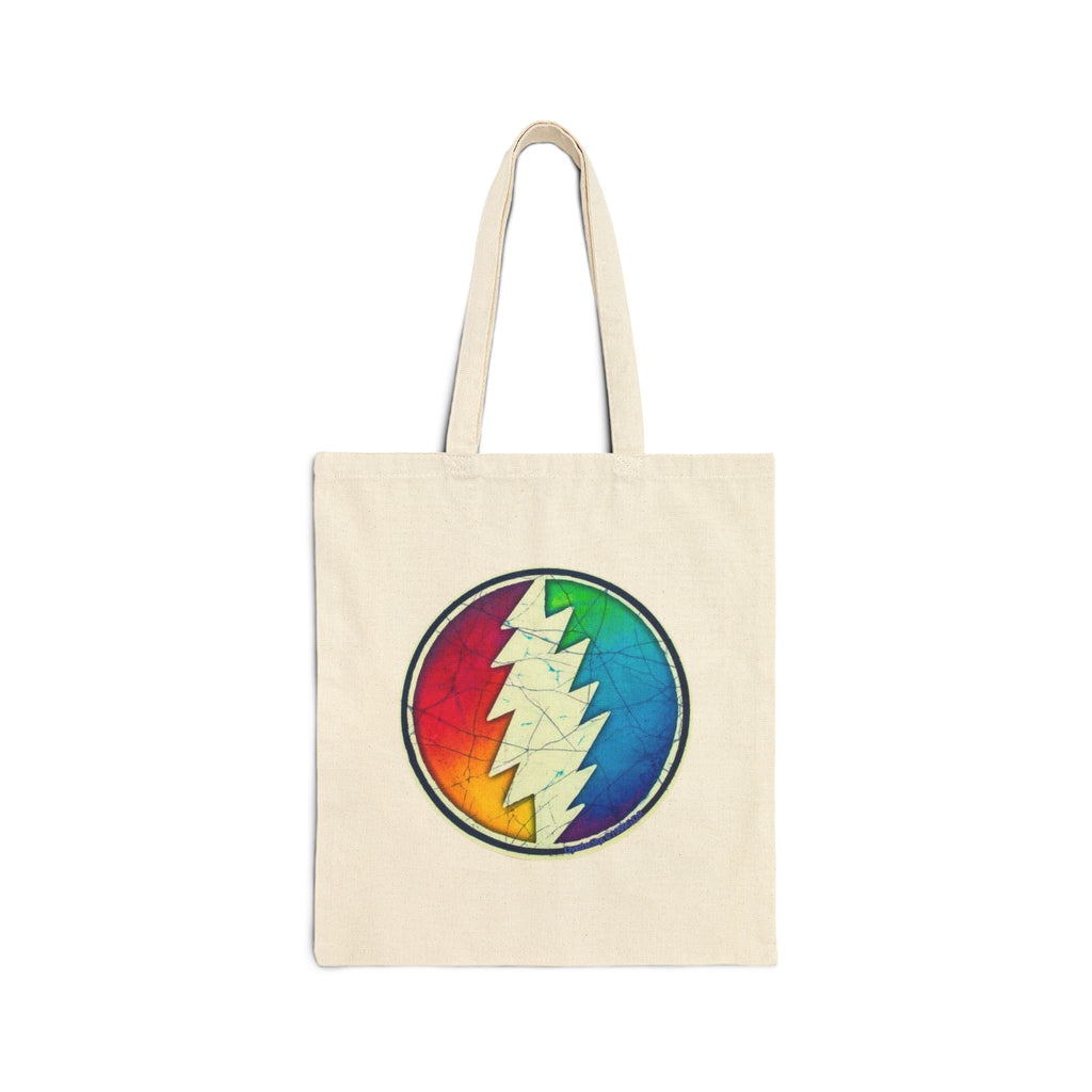 Rainbow Steal Your Face Tote Bag | Grateful Dead Lightning Bolt Canvas