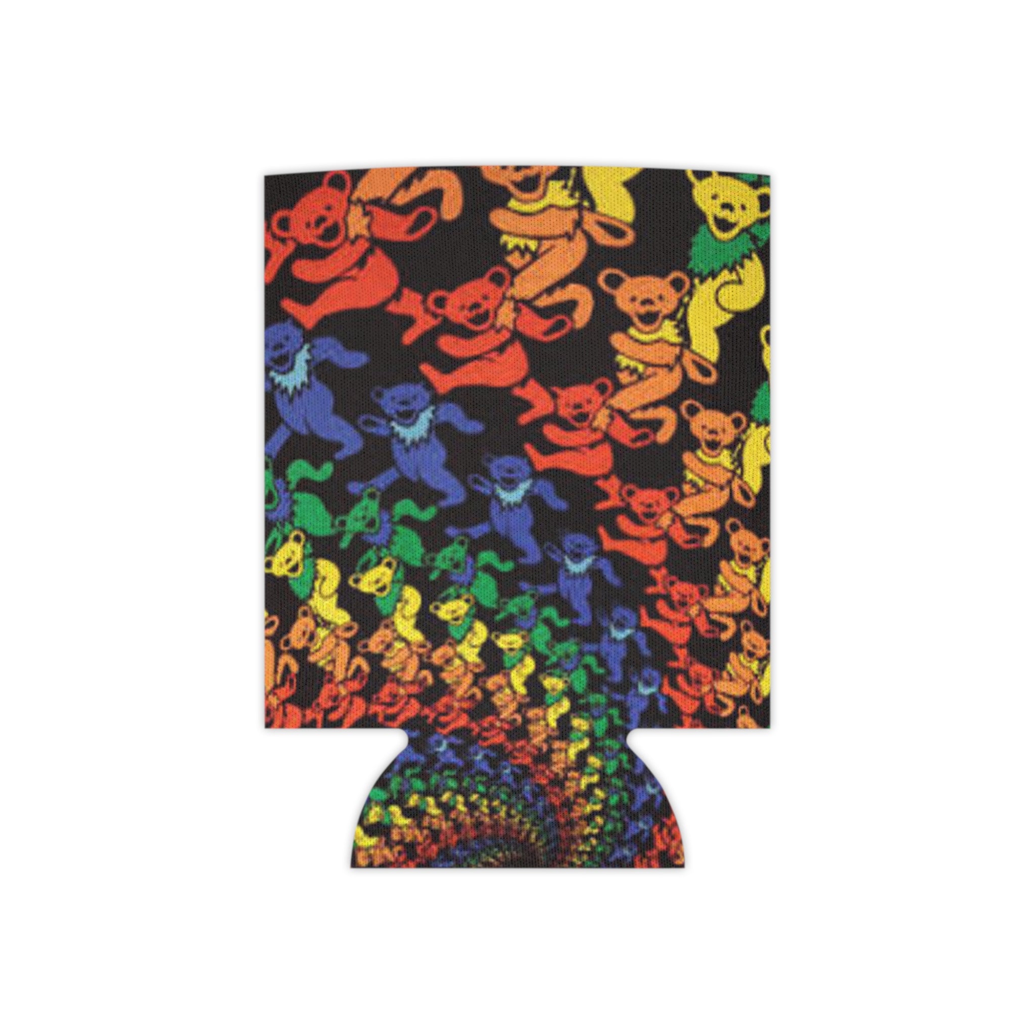 Grateful Dead Bear Rainbow Dancing Bears Can Cooler | Psychedelic Spiral Beverage Sleeve