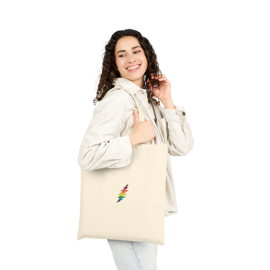 Rainbow Steal Your Face Tote Bag | Grateful Dead Lightning Bolt Canvas