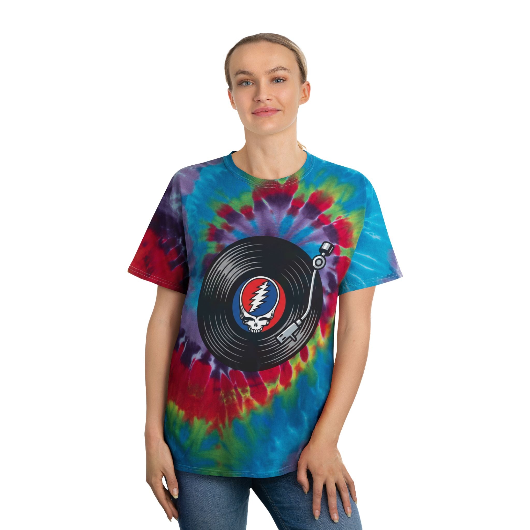 Grateful Dead Vinyl Record Spiral Tie-Dye Tee | Pastel Spiral Shirt, gift for a deadhead