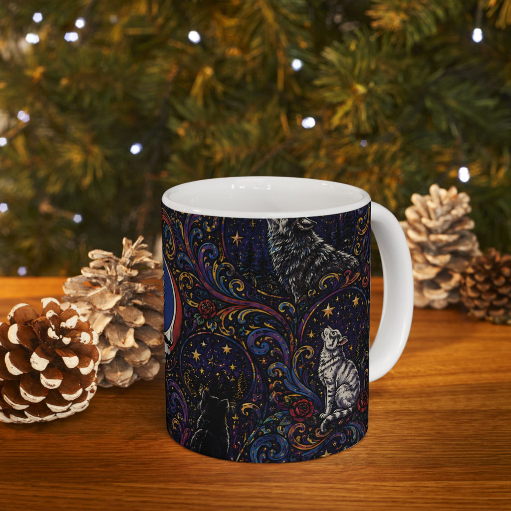 Steal Your Face Skull psychedelic pattern Mug | Ceramic coffee cup, Grateful Dead inspired, gift for a deadhead