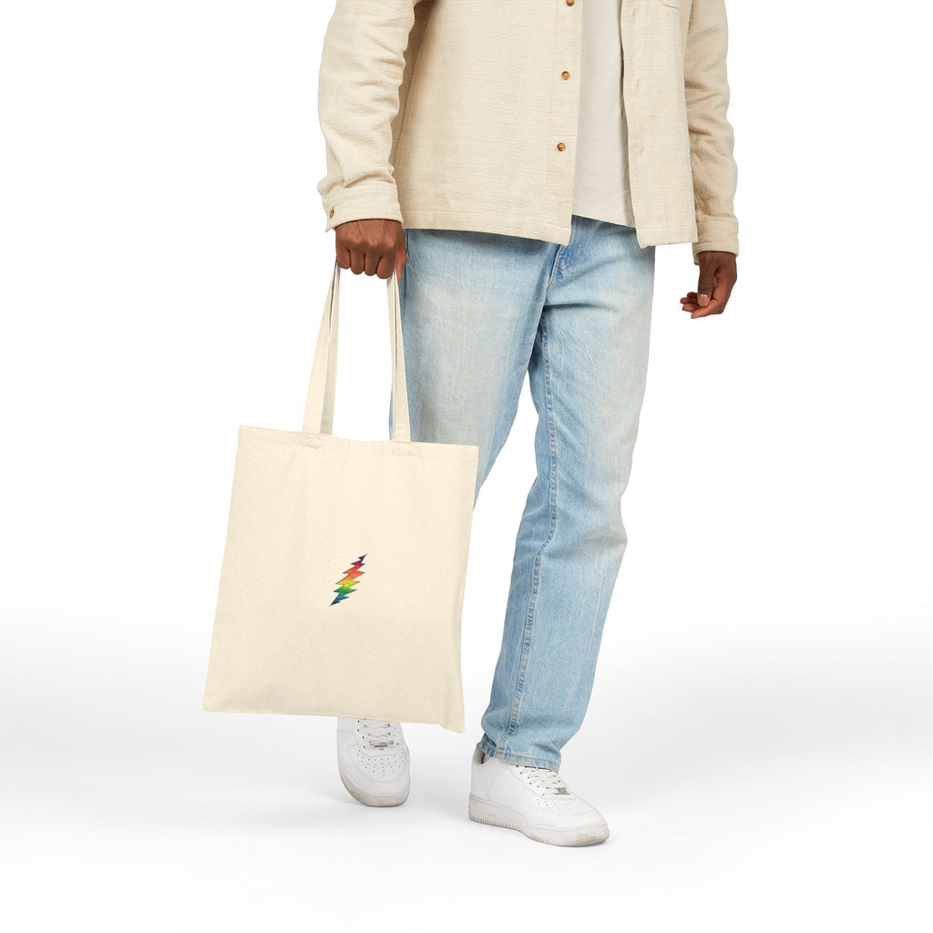 Rainbow Steal Your Face Tote Bag | Grateful Dead Lightning Bolt Canvas
