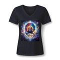 Jerry Garcia Skull Embrace V-Neck Tee | Tie-Dye Cosmic Music Tee, Grateful Dead inspired, gift for a deadhead