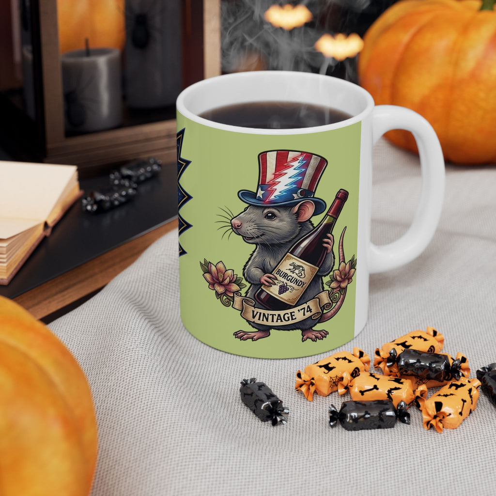 Grateful Dead Wharf Rat  Steal Your Face Skull Mug | Ceramic Coffee Tea Cup, Gift for a deadhead