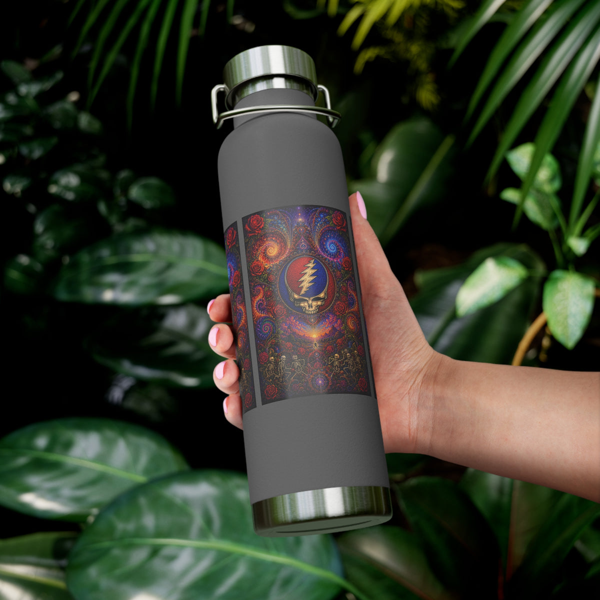 Psychedelic Grateful Dead Stealie Water Bottle, Vacuum Insulated Bottle
