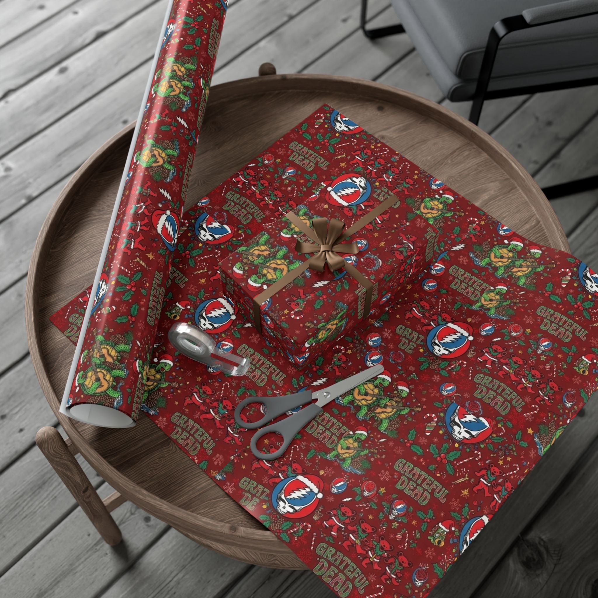 Grateful Dead Pattern Gift Wrap Papers | Christmas Holiday Wrapping Paper