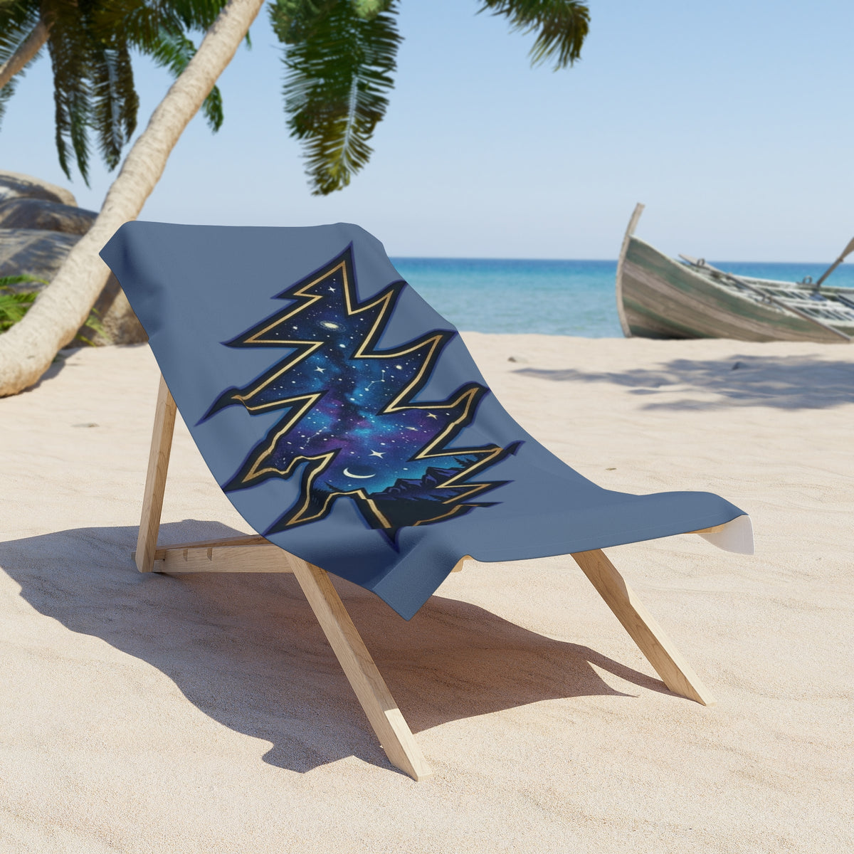 Galaxy Lightning Bolt Beach Towel | Space Forest Night Sky Grateful Dead
