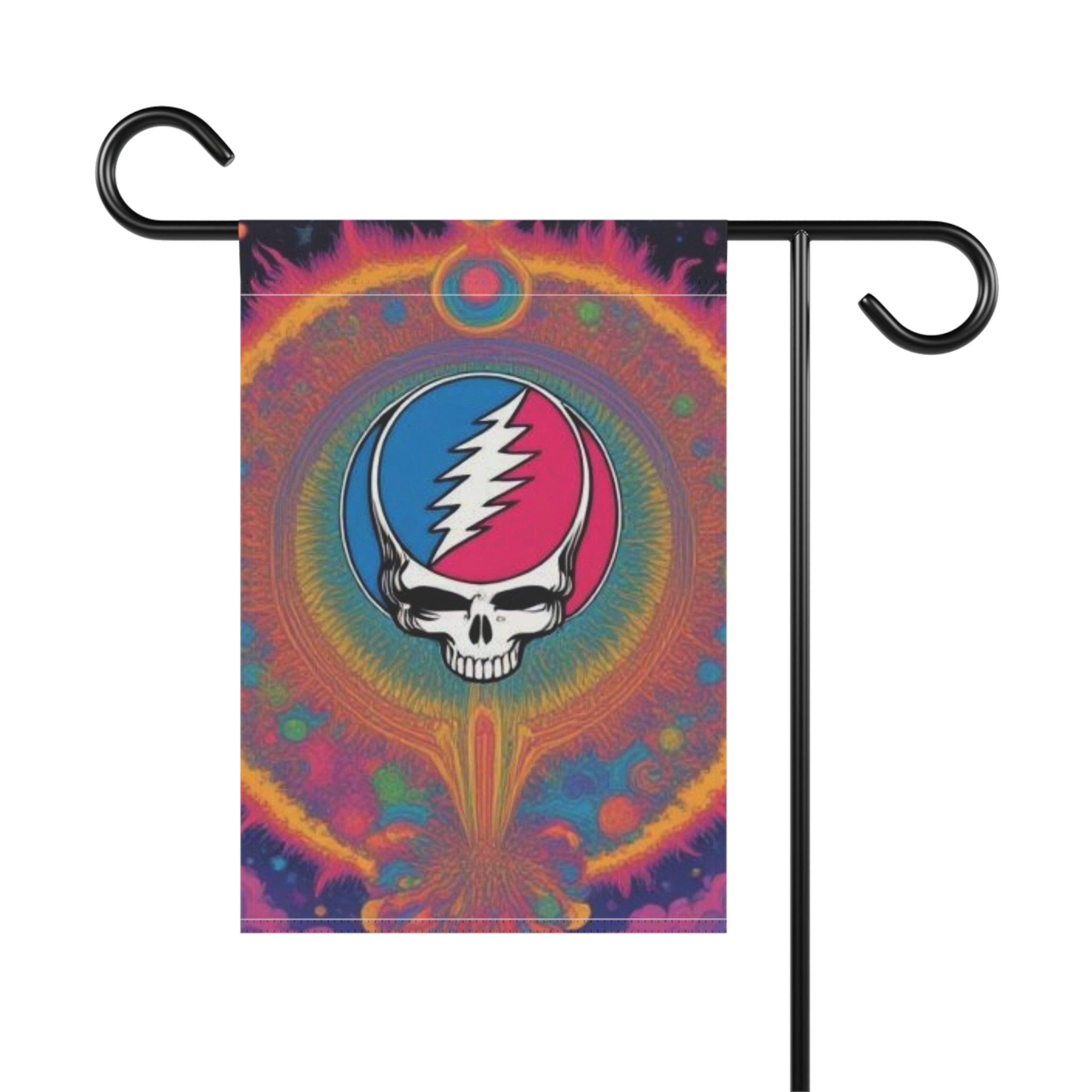 Psychedelic Steal Your Face Skull Garden Flag | House Banner