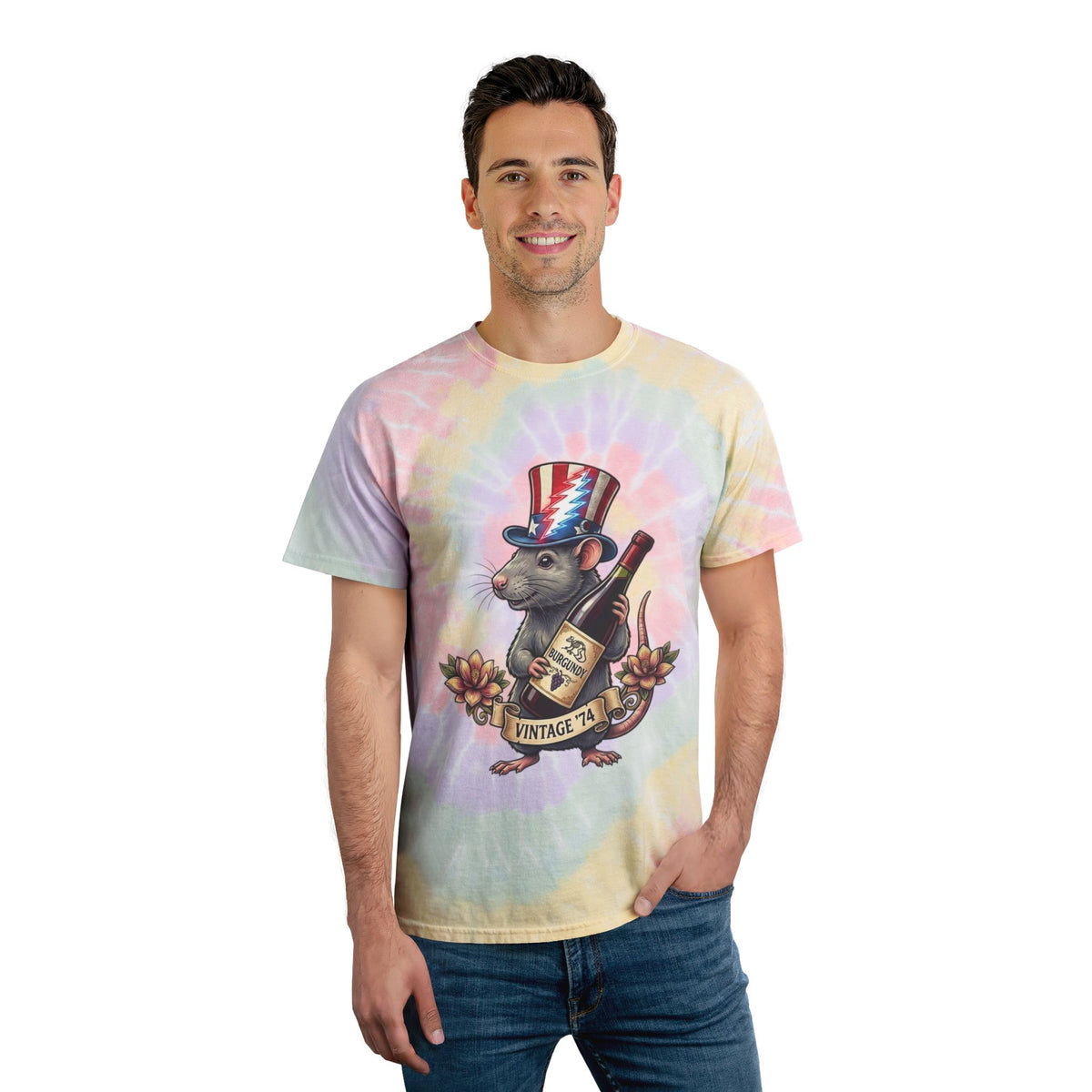 Grateful Dead Wharf Rat Tee | Tie-Dye Spiral, gift for deadhead, him, her, dad, mom, weir all here