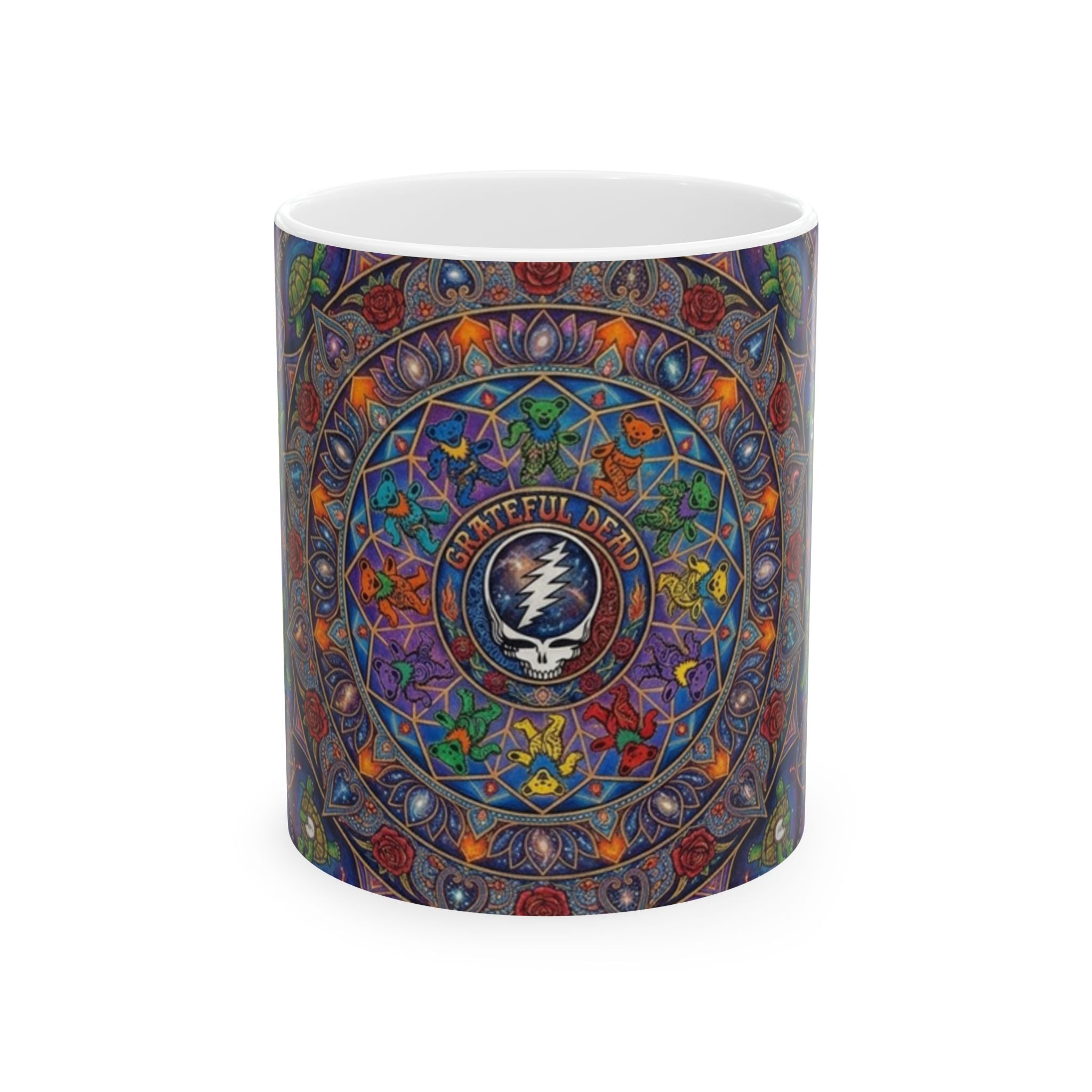 Grateful Dead Skull Mug | Ceramic Coffee Tea Cup 11oz 15oz, gift for deadhead, gift for him, her, friend