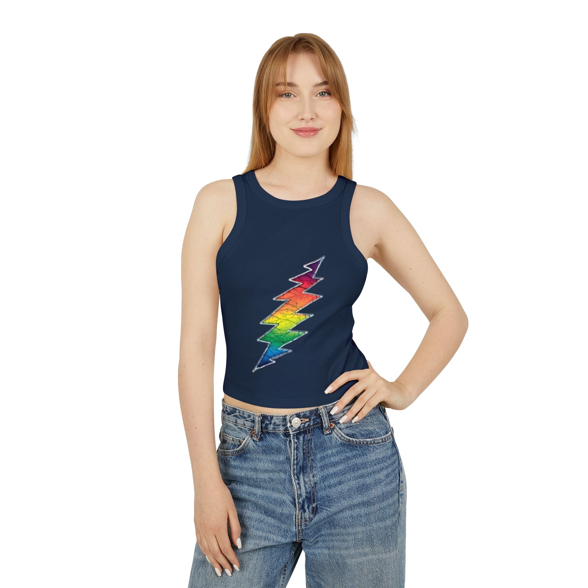 Grateful Dead Rainbow Lightning Bolt Tank Top | Pride Rock Music Graphic