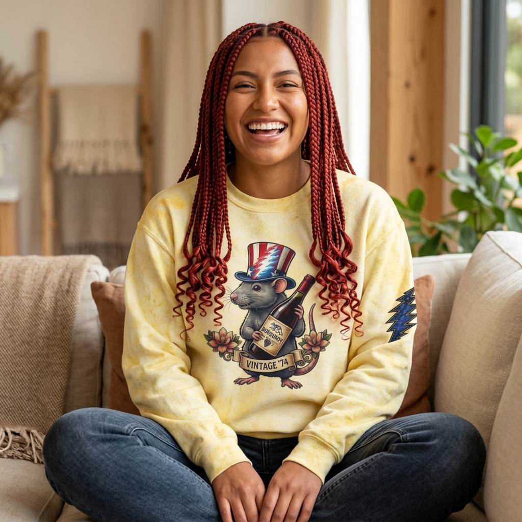 Grateful Dead Wharf Rat  sweatshirt | Vintage 74 crewneck, Gift for a Deadhead Dad, friend, Grandfather, mom, sister