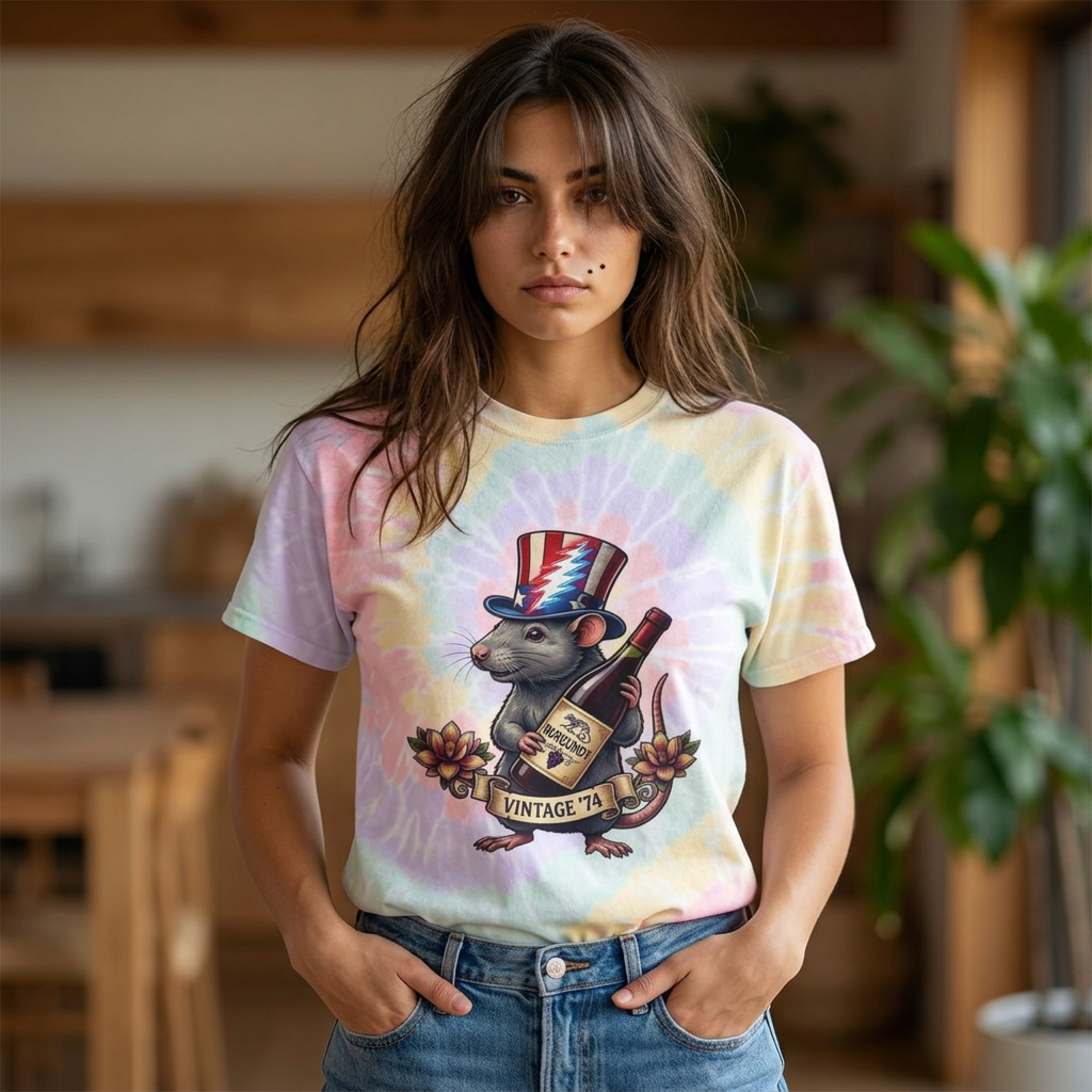 Grateful Dead Wharf Rat Tee | Tie-Dye Spiral, gift for deadhead, him, her, dad, mom, weir all here
