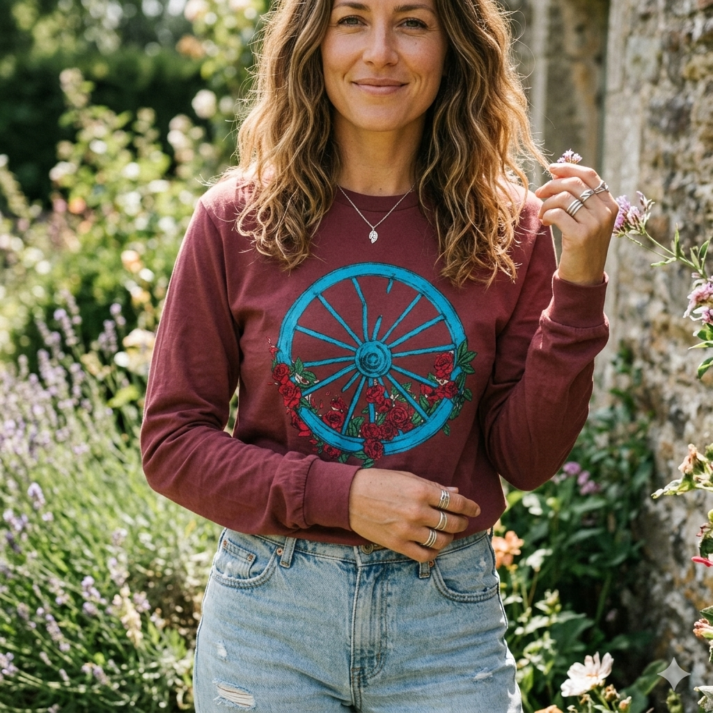 Grateful Dead  Long Sleeve Tee | Floral Western Graphic