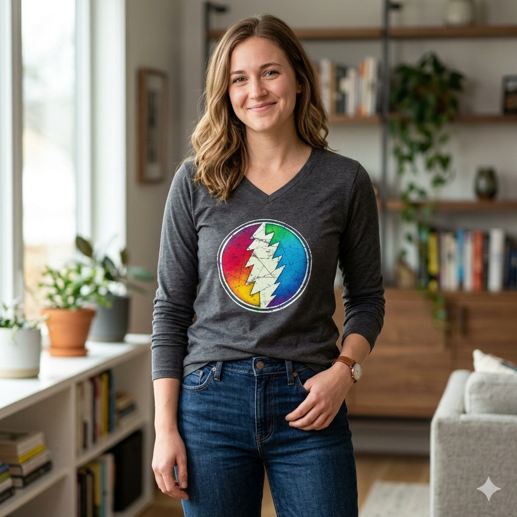 Grateful Dead V-Neck Tee | Women's Long Sleeve