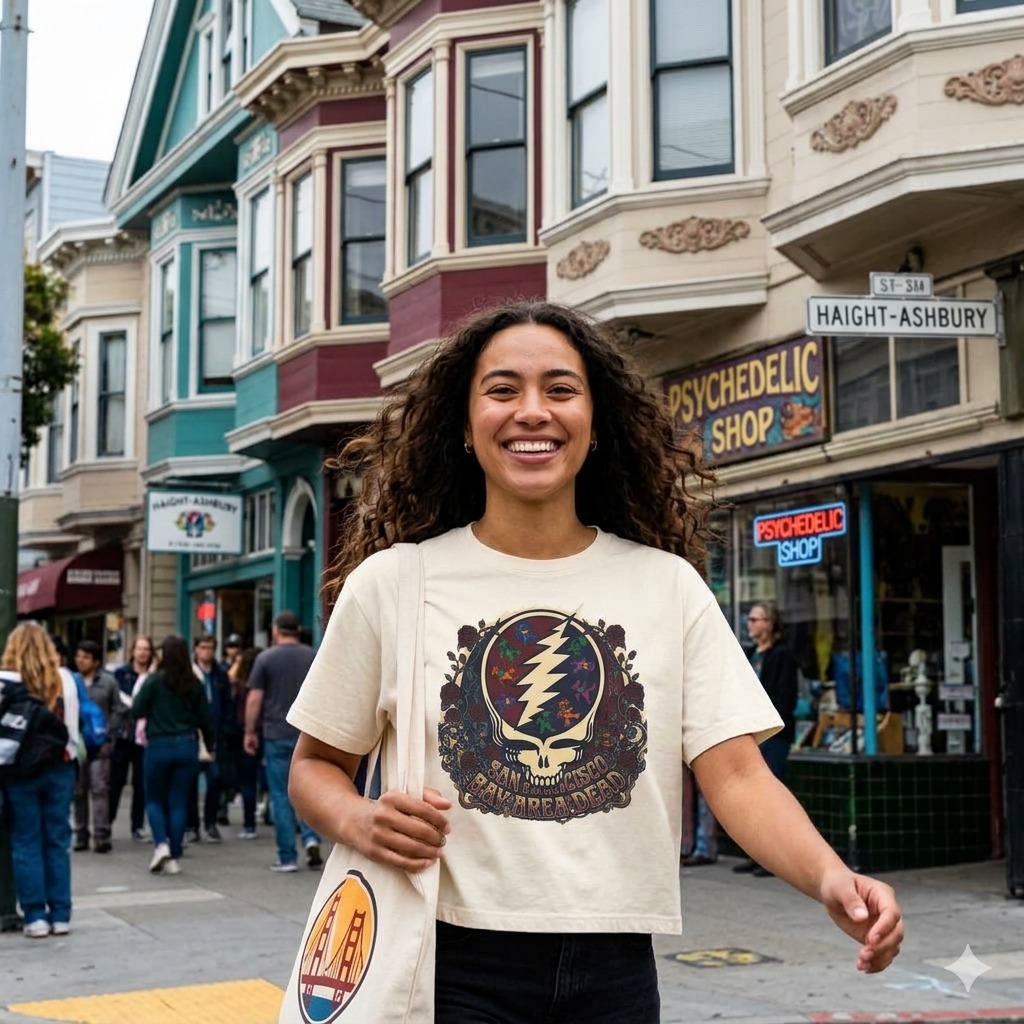 Steal Your Face Skull Lightning Tee | Grateful Dead band graphic