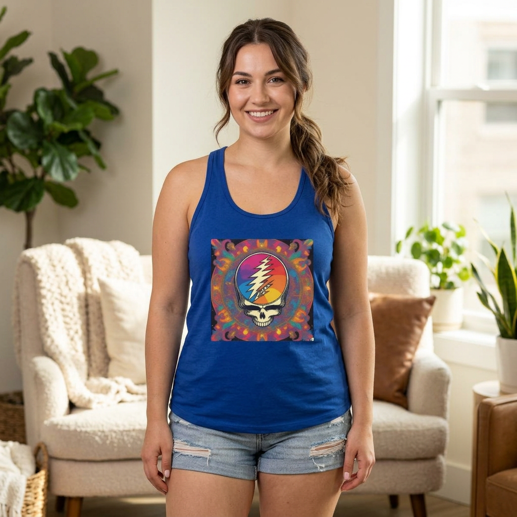 Grateful Dead Women's Tank Top, Retro Music Festival Shirt, Hippie Concert Sleeveless Top, Summer Rave Wear, Boho Muscle Tank, Vintage Band