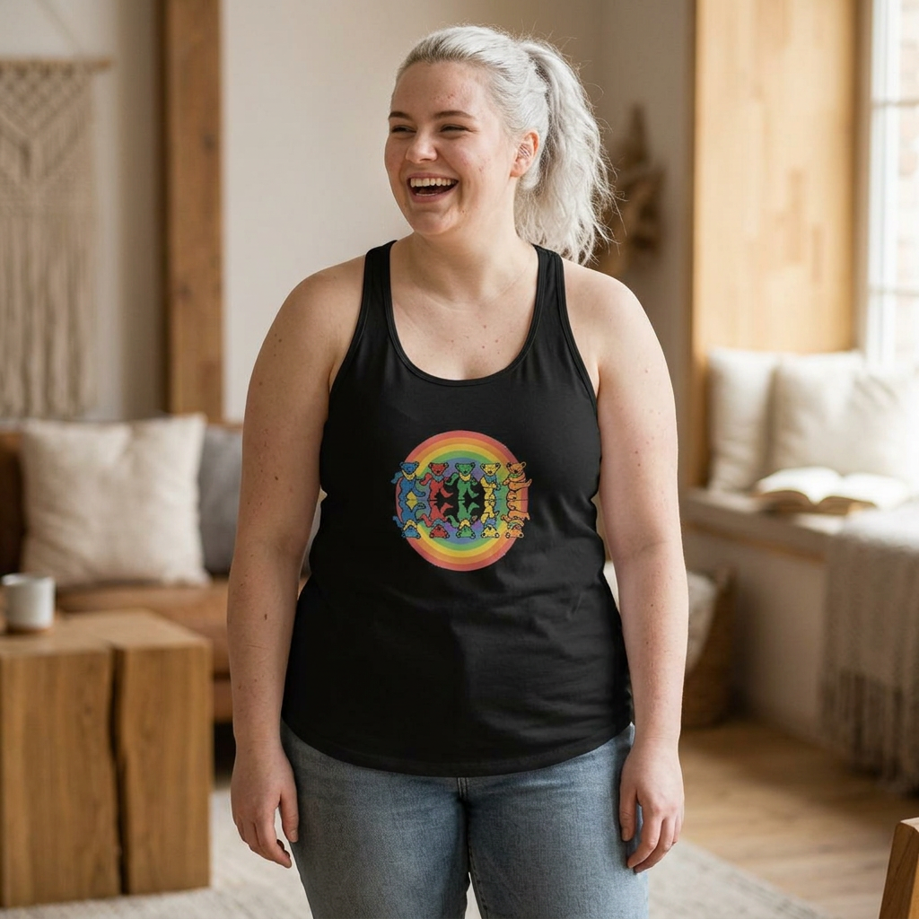 Psychedelic Rainbow Mandala Tank | Hippie Boho Yoga Top