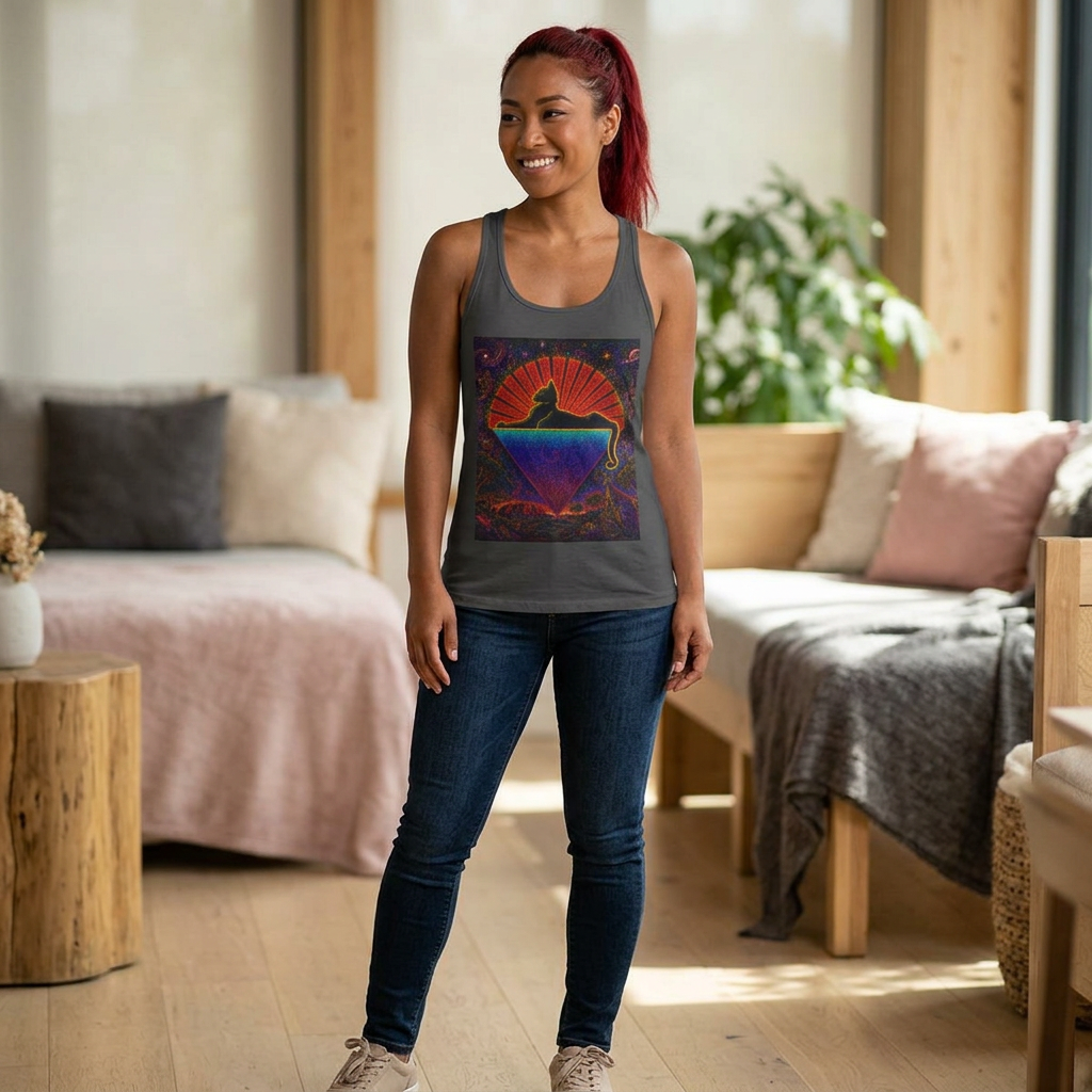 cats down under the stars Women's Ideal Racerback Tank, gift for deadhead, grateful dead inspired