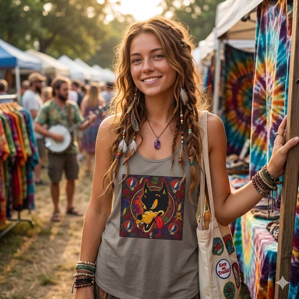 Women's Ideal Racerback Tank, grateful dead inspired, gift for a deadhead