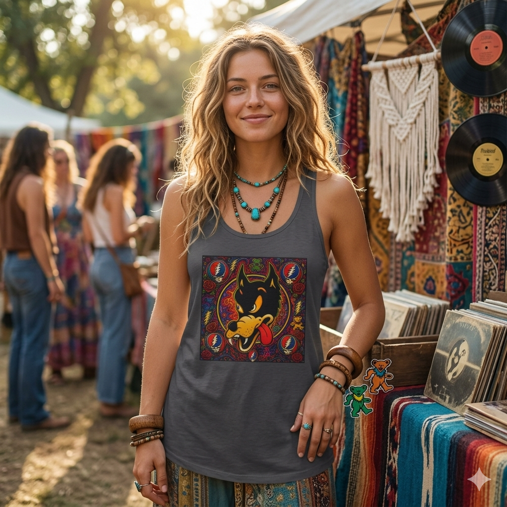 Women's Ideal Racerback Tank, grateful dead inspired, gift for a deadhead
