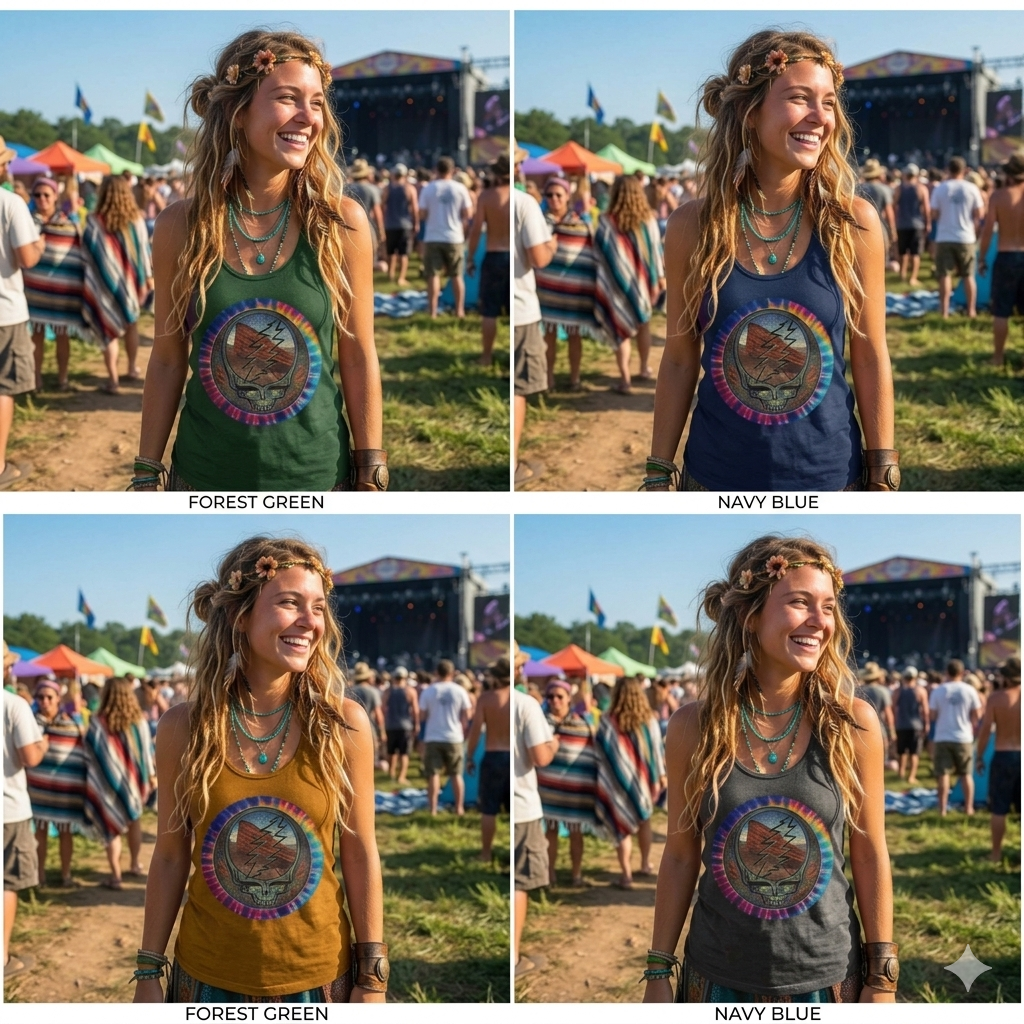 Grateful Dead Red Rocks Amphitheater Women's Ideal Racerback Tank, gift for her, deadhead, sister, mom, mother