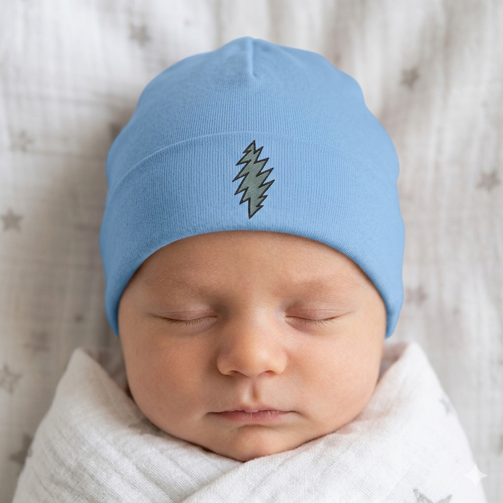 Grateful Dead Baby Beanie, Cute Knit Hat for Infants, Retro Music Fans, Baby Shower Gift, Hippie Baby Outfit