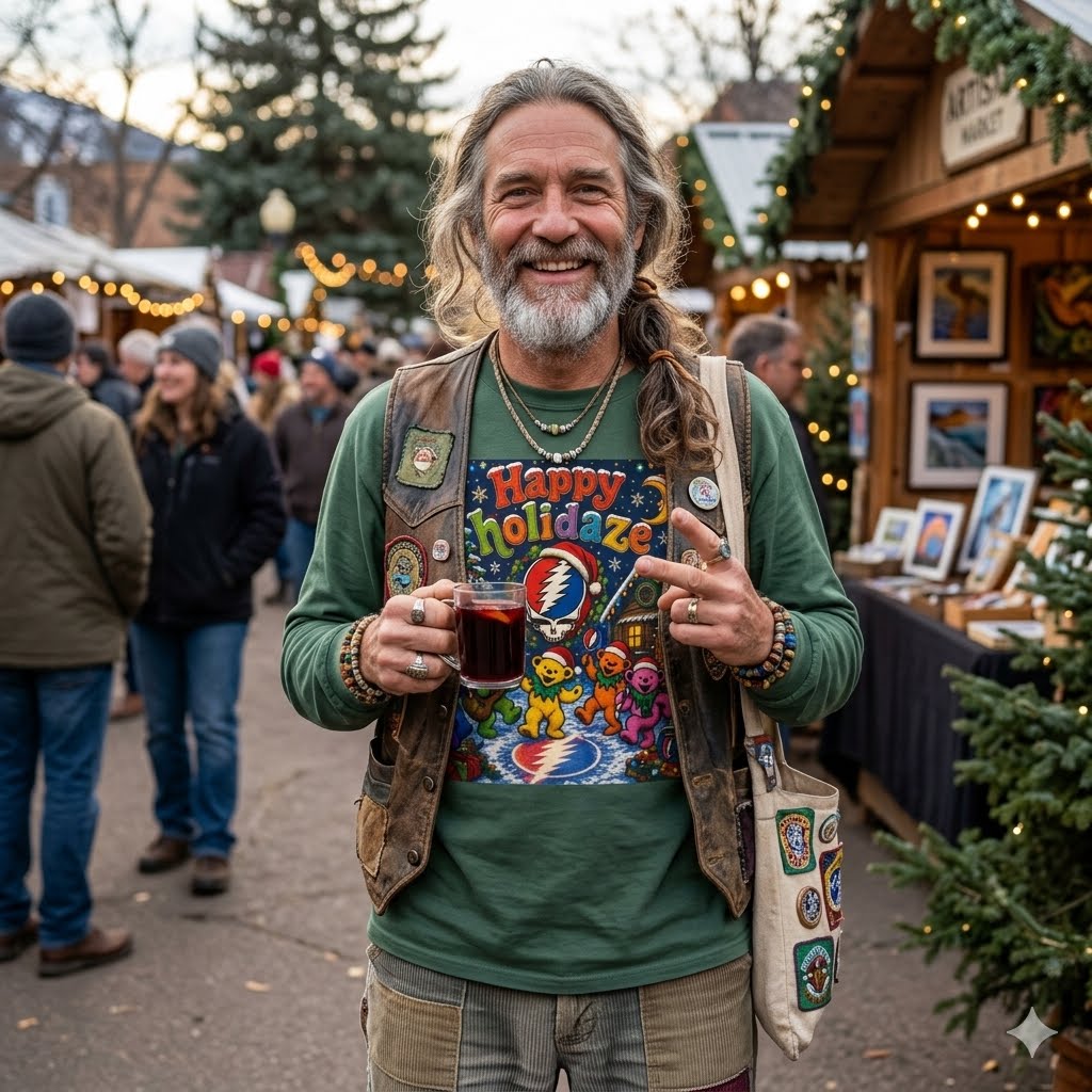 Grateful Dead "Happy Holidaze" Bears Long Sleeve Shirt | Holiday Music Tee, gift for deadhead, ugly christmas shirt